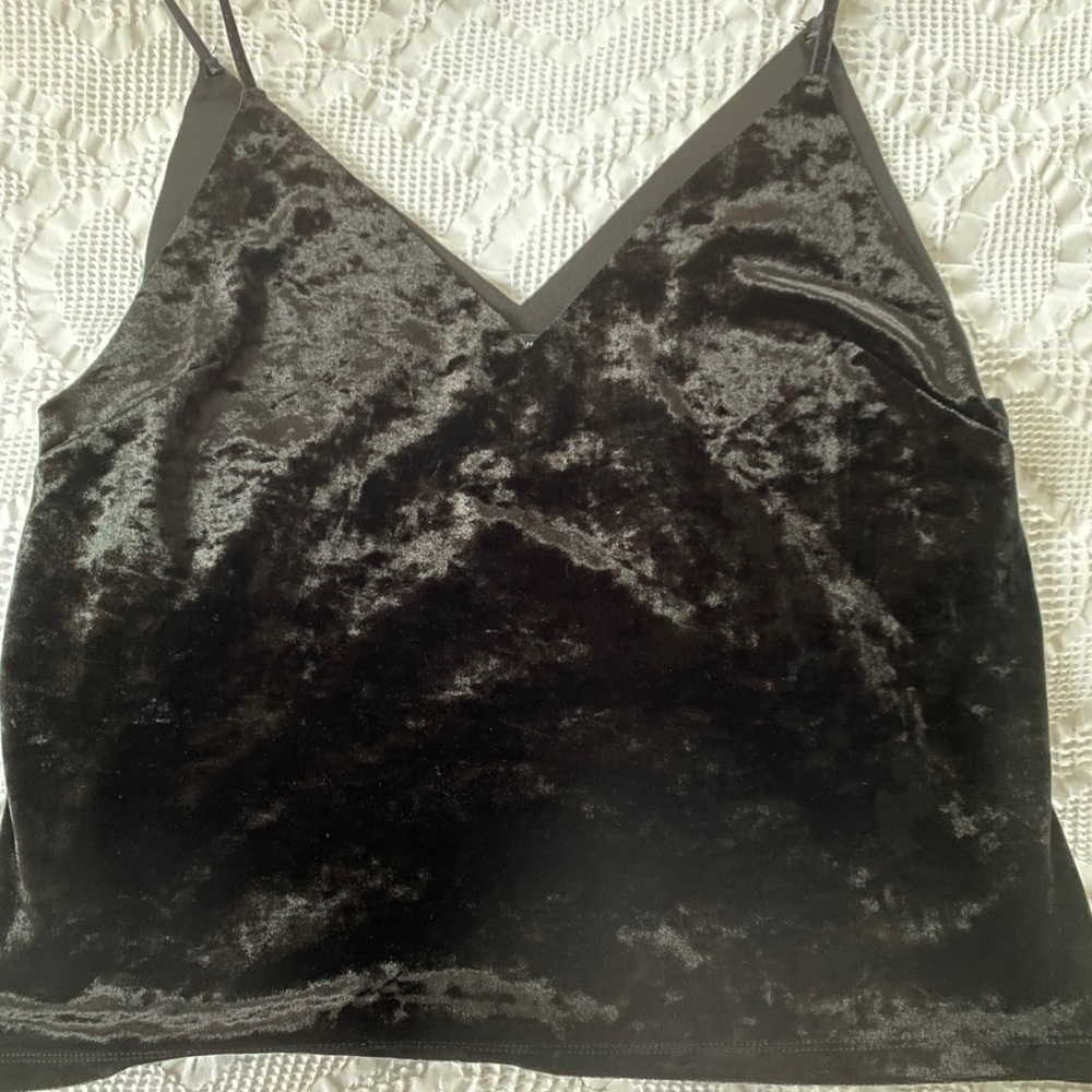 Velvet cropped tank top